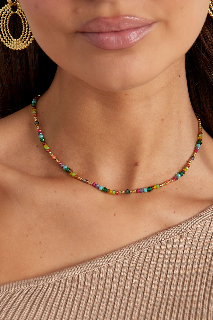 Halskette mit bunten Perlen – mehrfarbig Bild3
